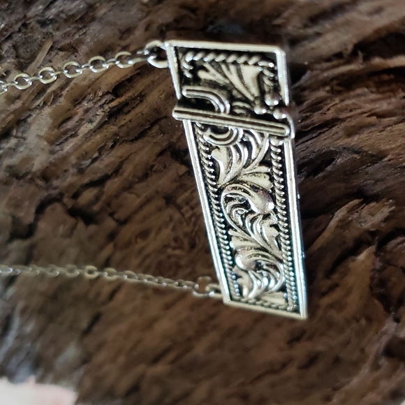 Tooled Leather Necklace Cactus Nopal Cowgirl Vaquera Western Country Boho Trendy - Picture 8 of 14